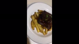Fall off the bone pork barbecue ribs cooked in an air fryer.