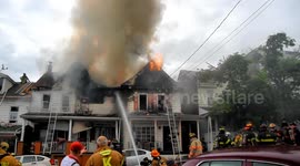 Row Home fire, South Poplar Street, Mount Carmel, Pa
