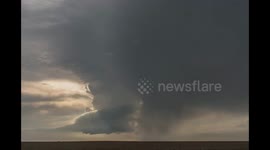 Lone Timelaspe of a supercell roaming the open plains in Kansas
