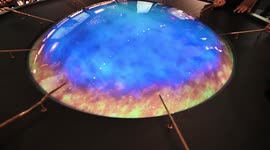 Interactive wizard wand table and merchandise in Harry Potter retail store, NY