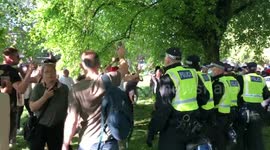 Anti-lockdown party is violently shut down by police in London