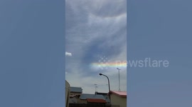 Spectacular rainbow cloud appears in Japan