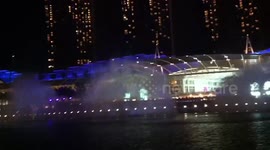 Singapore Marina Bay Sands Hotel Fountain Show and Night View