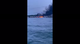 Holiday Marina in Lake Lanier, Georgia bursts into flames