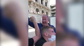 Jeremy Clarkson shouts 'f***ing Mancs' while celebrating Champions League victory in Portugal