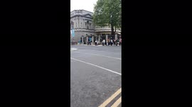 Protest in Dublin in front of Leister House - Irish Parliament
