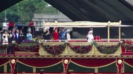 ARCHIVE: The Thames Pageant 2012: The Royal Family went through the river Thames on the boat to celebrate Queen's Diamond Jubilee in London, UK