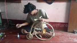 Indian artist creates wonderful penny-farthing model to mark World Bicycle Day