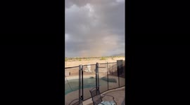 Tucson, Arizona sees dust devil forming in desert