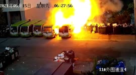 Huge fire burns down electric ferry buses in China
