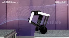 Chinese tech company unveils wheel-legged robot that can jump and do flips