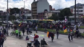 Students anti-government demonstration in Bogota, Colombia