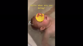 Self Caring. I’m Self Caring. Toddler in bathtub relaxing and having a little self care.