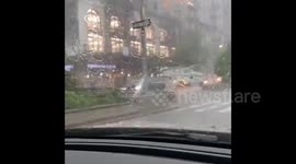 Pea-sized hail pelts New York as thunderstorm strikes northeast