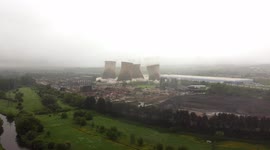 Aerial footage shows demolition of Rugeley Power Station in England