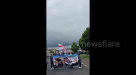 Hundreds take part in anti-protocol protest in Portadown, Northern Ireland