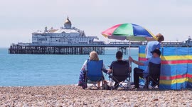 Hot and sunny day in Eastbourne, UK