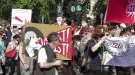 Hungarians protest against building Chinese university campus in Budapest, Hungary