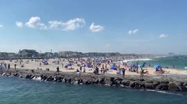 US: Crowded Beach During Post-Vaccination Weekend