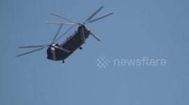 Chinook Helicopter Performing A Stall Turn at Airshow Display