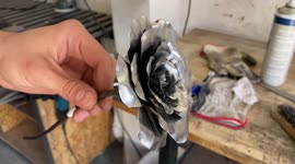 YouTuber makes stunning rose out of sheets of metal