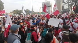 Fujimori supporters hit streets of Lima as rival's narrow lead widens in Peru's presidential election