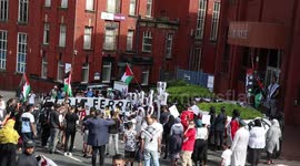 Children lead 'free Palestine' march in Manchester