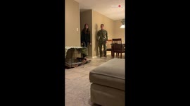 US soldier shocks girlfriend in surprise Christmas reunion