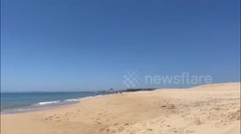 Nicole Scherzinger and boyfriend Thom Evans were spotted jogging down a beach in Portugal