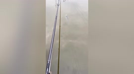 Fish teases angler by spitting water into air next to his rod in China