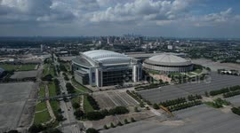 Drone footage of NRG Stadium in Houston, Texas