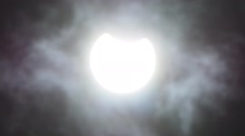 Stunning partial eclipse above Sheerness, Kent, UK (short edit)