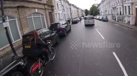Poor drivers - what they would do without a cyclist - the driver blocks the road