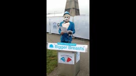 Protester in costume reads inflammatory Boris Johnson passages outside G7 Summit