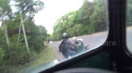 elephant attack to bike riders on the road #attack #elephants #srilanka