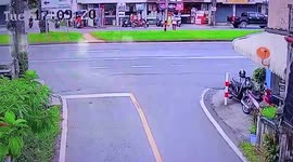 Woman has miracle escape from two out-of-control cars that crashed on road