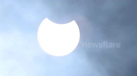 Partial solar eclipse captured in Sheerness on the Isle of Sheppey