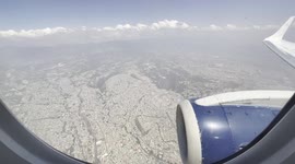 Aerial view of Mexico City in flight from Aero Mexico, AeroMexico, Aeromexico.