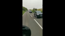 G-7: Massive Biden motorcade seen on Friday evening