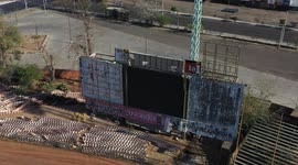 Aerial view of the Hector Espino stadium under demolition and remodeling in Hermosillo, Sonora, Mexico. Baseball stadium, baseball.