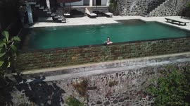 Drone footage of beautiful Villa Jempiring in Bali Indonesia during our vacation