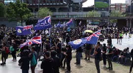 Mass Free Hong Kong Protest In Piccadilly Gardens, Manchester, England