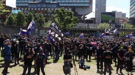 Free Hong Kong Protester's Sing The National Anthem & Chant At The Manchester Protest