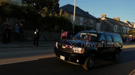 G7: Massive Biden motorcade drives through St Ives on Saturday evening