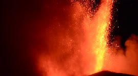 Lava fountains light up night sky over Sicily as Mount Etna erupts again on Saturday night