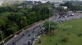 Bolsonaro participates in an act with motorcyclists on the streets of São Paulo