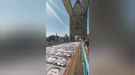 Nearly 1,000 photos of Londoners cover Tower Bridge to mark hosting of Euro 2020 and celebrate diversity