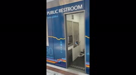 Very sophisticated clean and self serve restrooms in downtown Denver