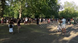 People Gathering In Huge Groups in Hyde Park To Have Fun And To Dance