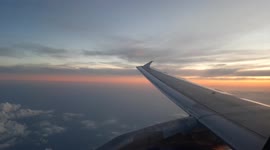 Beautiful sunset at over 34,000 feet in the air over Fort Lauderdale